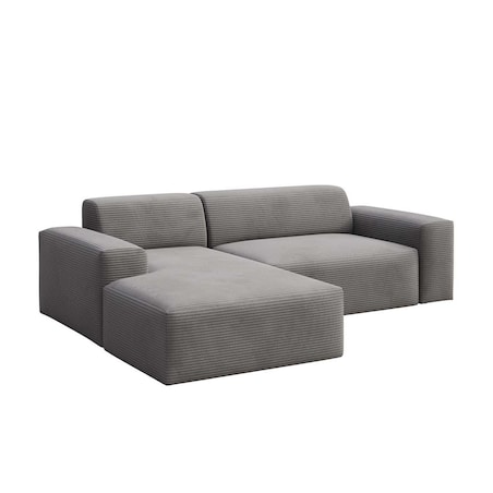 Villet Sofa narożna lewa z funkcją spania i pojemnikiem szara