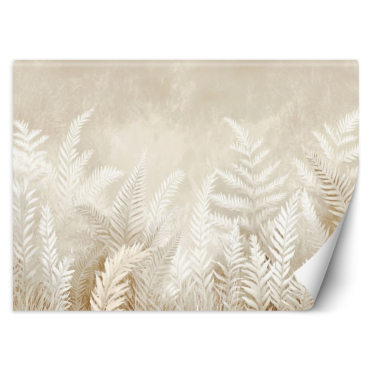 Fototapeta, Beżowe liście paproci pióra w stylu boho 400x280