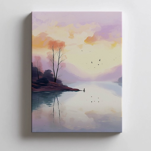 Pastelowy krajobraz, 50x70 cm, bez ramy, płótno premium na blejtramie