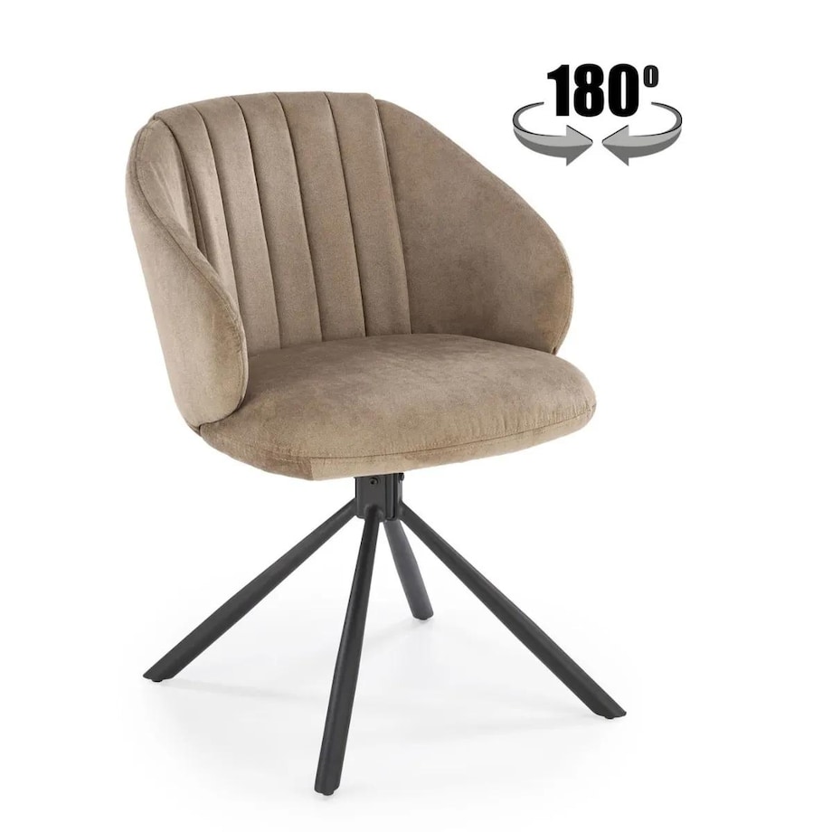 Krzesło tapicerowane K533 cappuccino/czarne obracane