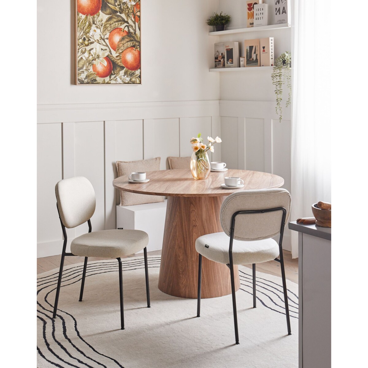 Zestaw 2 krzeseł do jadalni LOLETA Jasnobeżowy