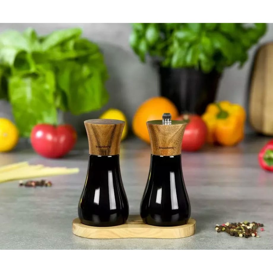 Zestaw do soli i pieprzu z młynkiem KLAUSBERG akacja