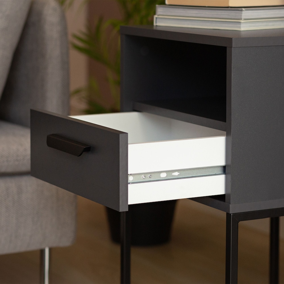 Konsimo RECTUS Zestaw stolików nocnych 2szt.w kolorze antracytowym