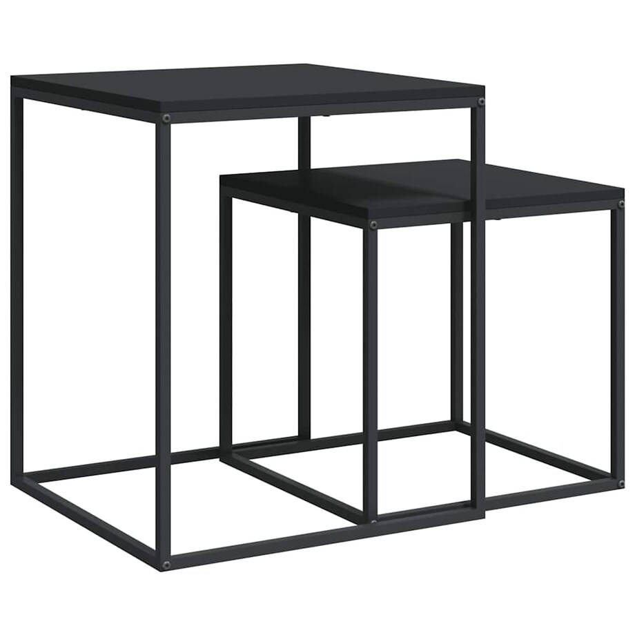 vidaXL Zestaw stolików kawowych, 2 szt., materiał drewnopochodny/metal