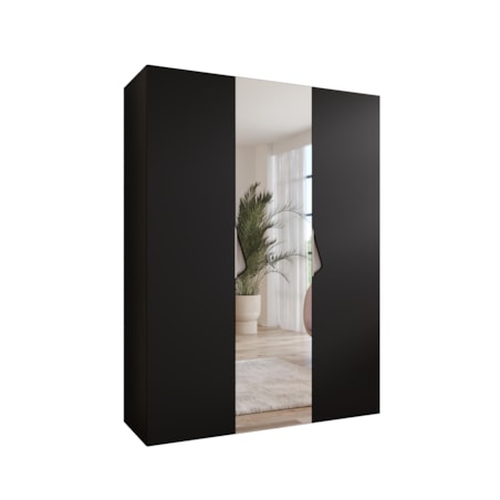 Szafa uchylna z lustrem Sandi 2 150 wys 202 cm Czarny + u Kaszmir