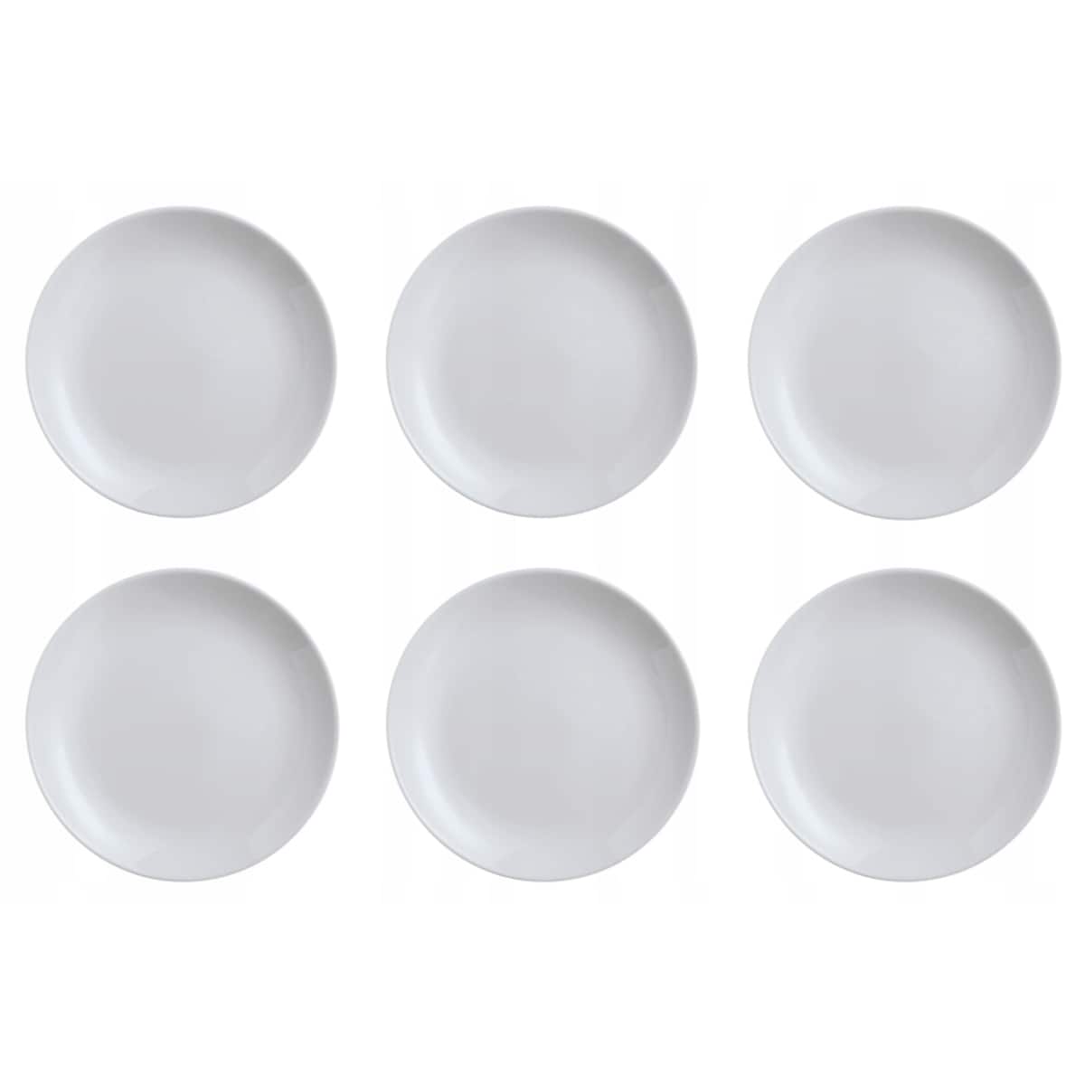 6x TALERZ PŁYTKI OBIADOWY szary 25cm LUMINARC diwali talerze na jedzenie