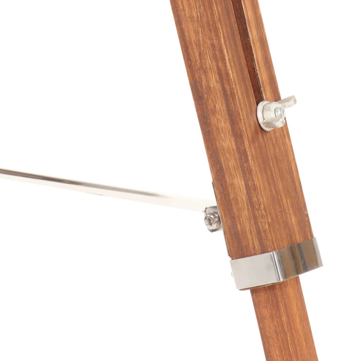 vidaXL Lampa podłogowa na trójnogu, brązowo-biała, tek, 141 cm