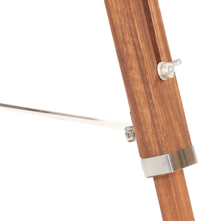 vidaXL Lampa podłogowa na trójnogu, brązowo-biała, tek, 141 cm