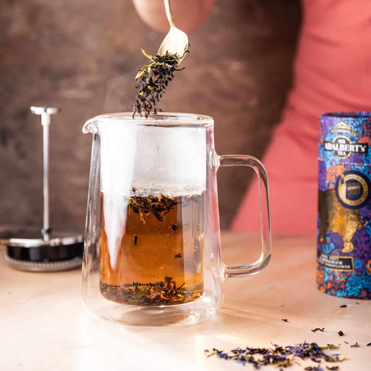 Zaparzacz do kawy herbaty 0.60L French Press srebrny KLAUSBERG