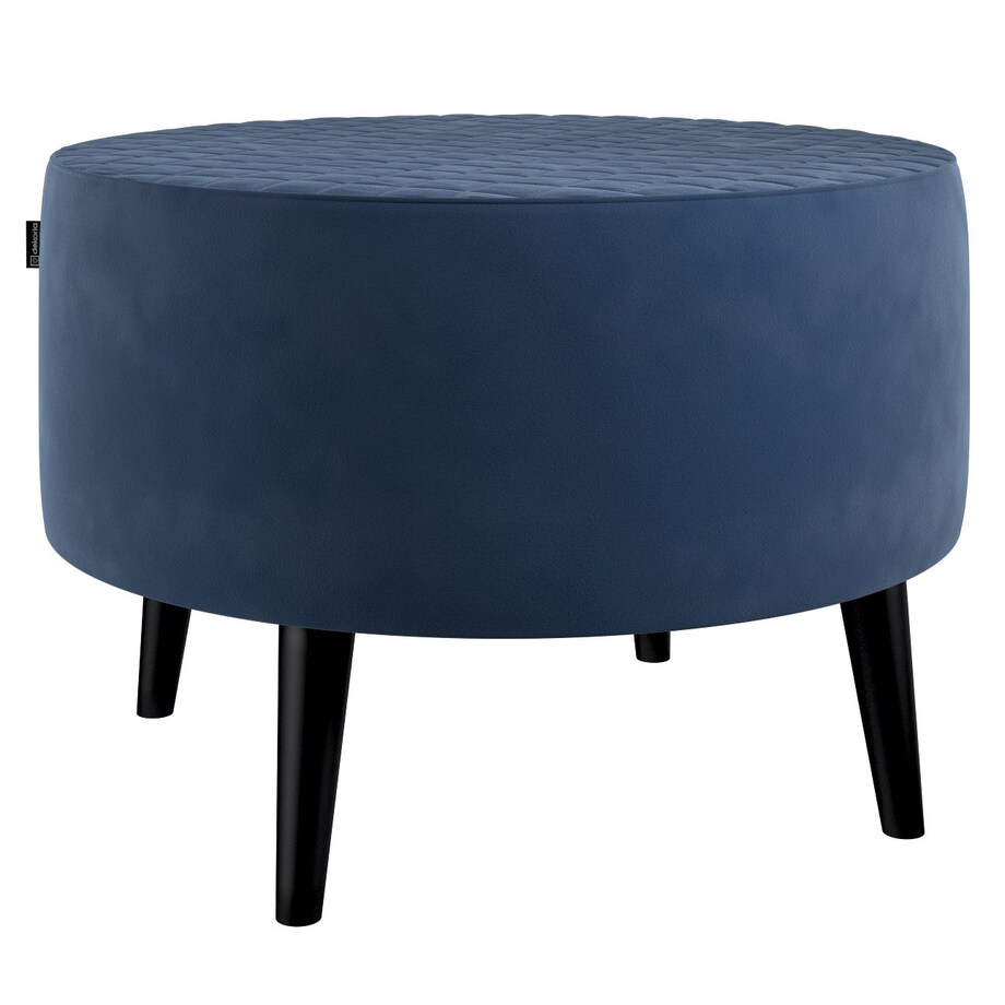 Podnóżek okrągły pikowany, granat, Ø60 x 40 cm, Velvet