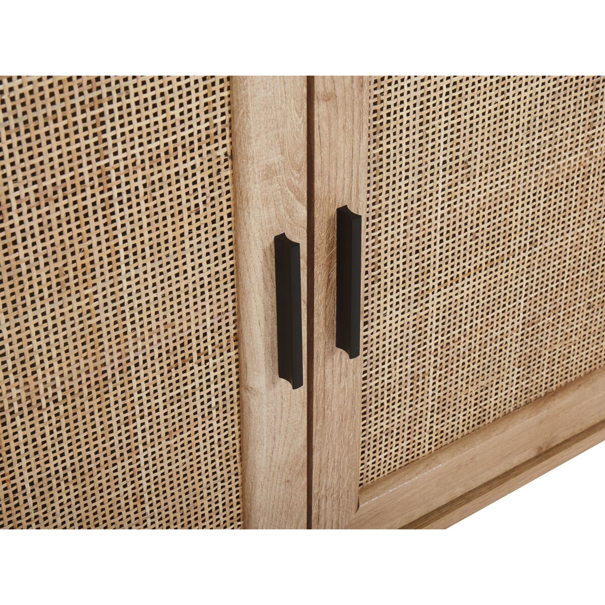 Szafka trzydrzwiowa fronty rattanowe jasne drewno PASCO