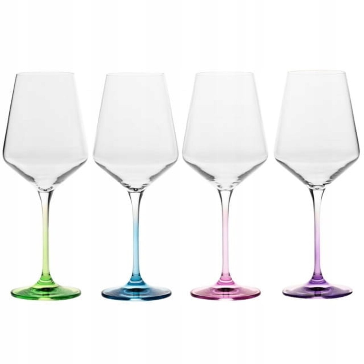 Kolorowe Kieliszki do Wina Avant-Garde Deco Krosno 4 szt 450 ml Uniwersalne