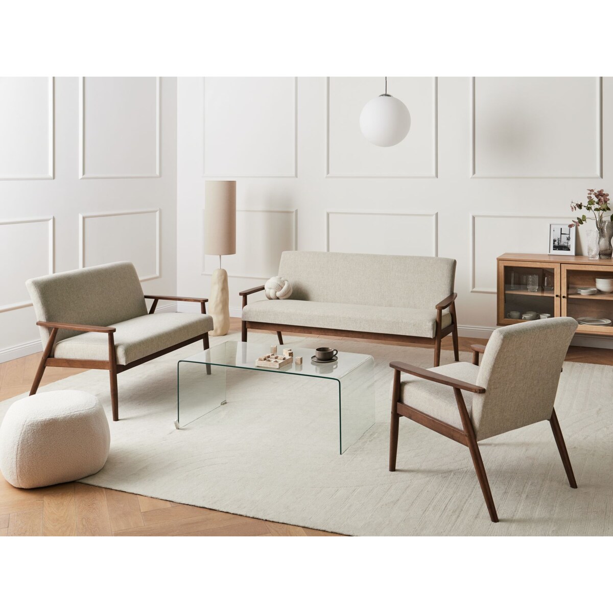 Komplet wypoczynkowy dla 6 osób ESRUM Ciemny brąz/ szary