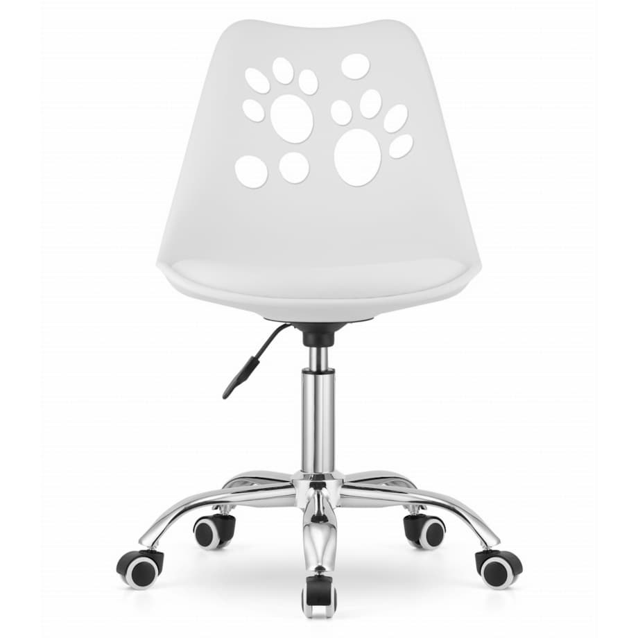 Krzesło Do Jadalni Kuchni Salonu Obrotowe Print - Białe