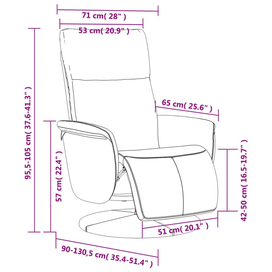 vidaXL Rozkładany fotel z podnóżkiem, czarny, sztuczna skóra