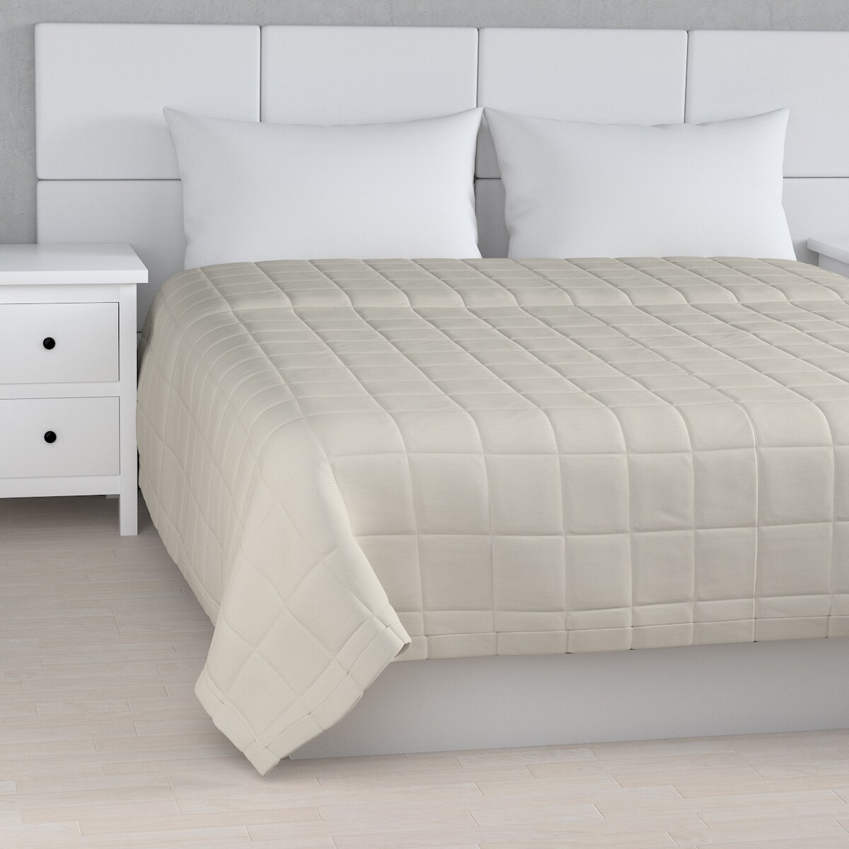 Narzuta pikowana w kratę 130x210 silver(jasnoszary)