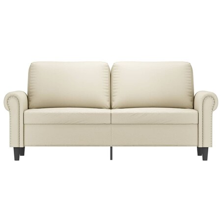 vidaXL 2-osobowa sofa, kremowy, 140 cm, sztuczna skóra
