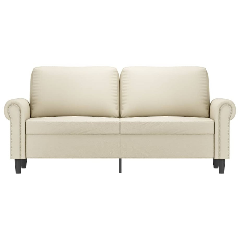 vidaXL 2-osobowa sofa, kremowy, 140 cm, sztuczna skóra