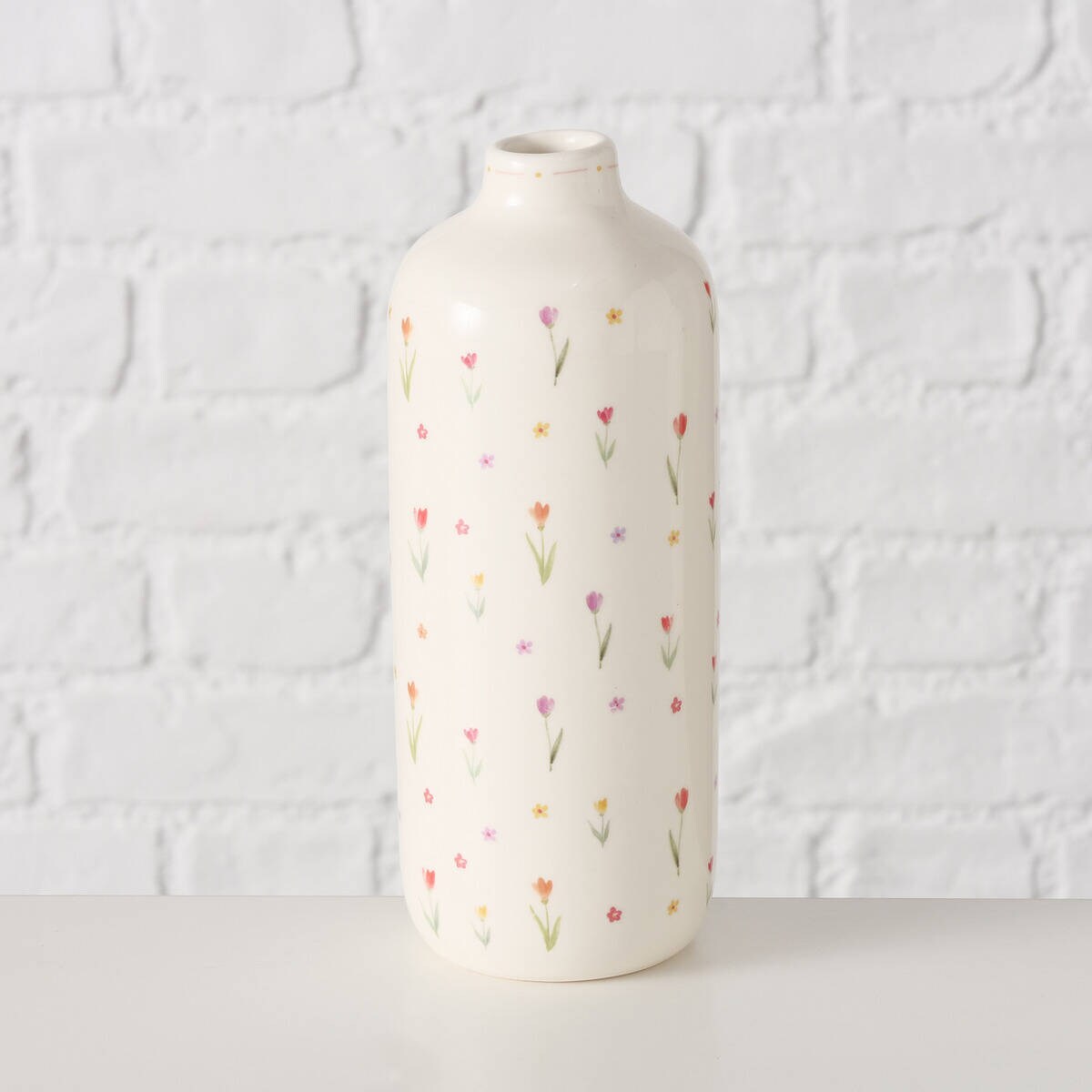 Wazon na jeden kwiat BLÜMI, wzór w kwiaty, Ø 7 cm