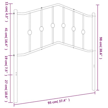 vidaXL Metalowe wezgłowie, białe, 90 cm