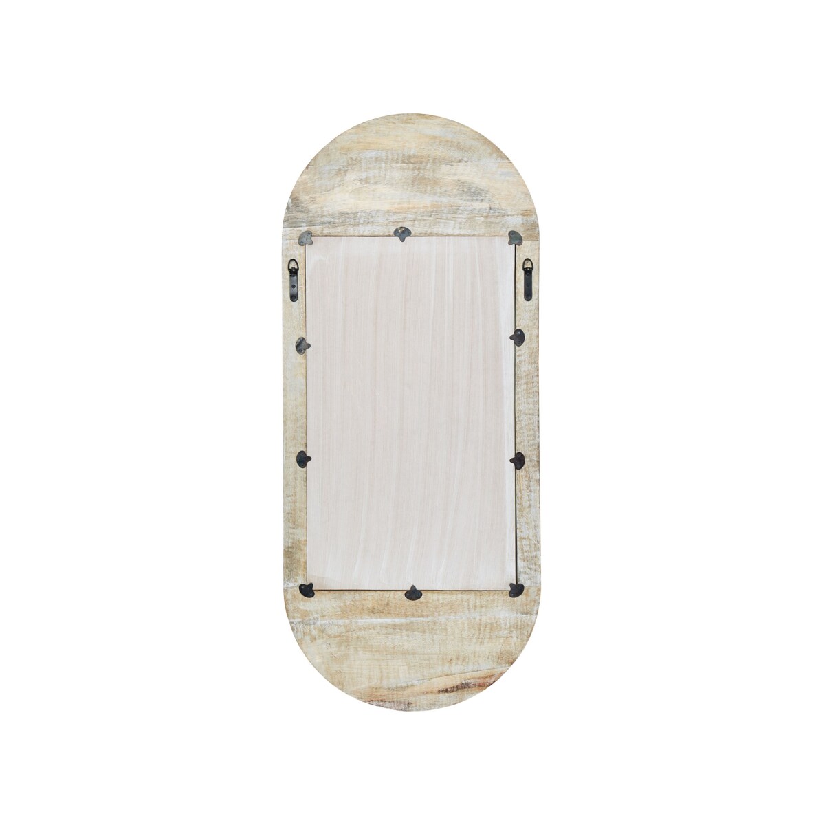 Drewniane lustro ścienne 56 x 130 cm złamana biel BRIANT