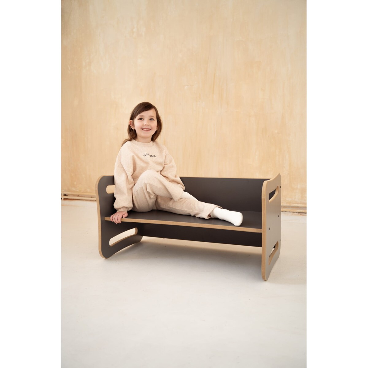 Krzesełko / stolik 2w1 - LONGY - szary