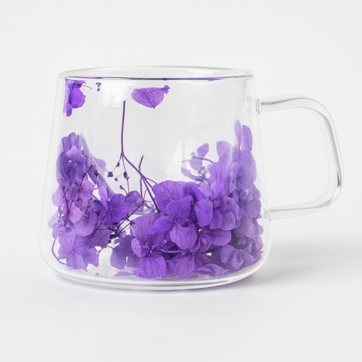 Szklanka termiczna z hortensją w środku fiolet 180 ml 1szt SZK76