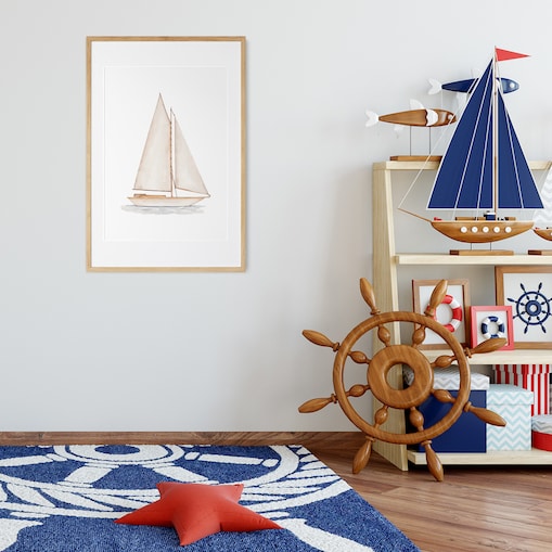 Plakat dla dzieci Jacht 30x40