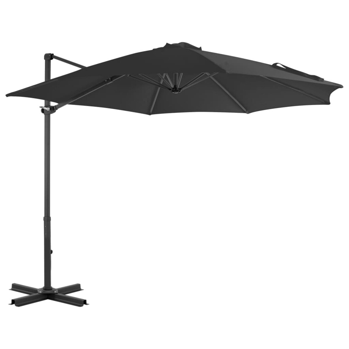vidaXL Parasol wiszący z aluminiowym słupkiem, 300 cm, antracytowy