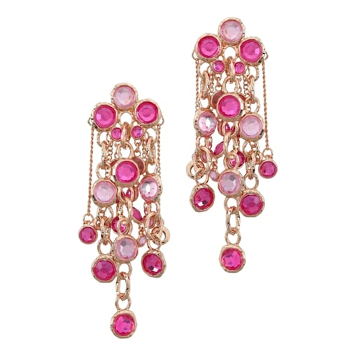 Złote jasno różowe kółka cyrkonie ELEGANCKIE kolczyki na sztyft pastele