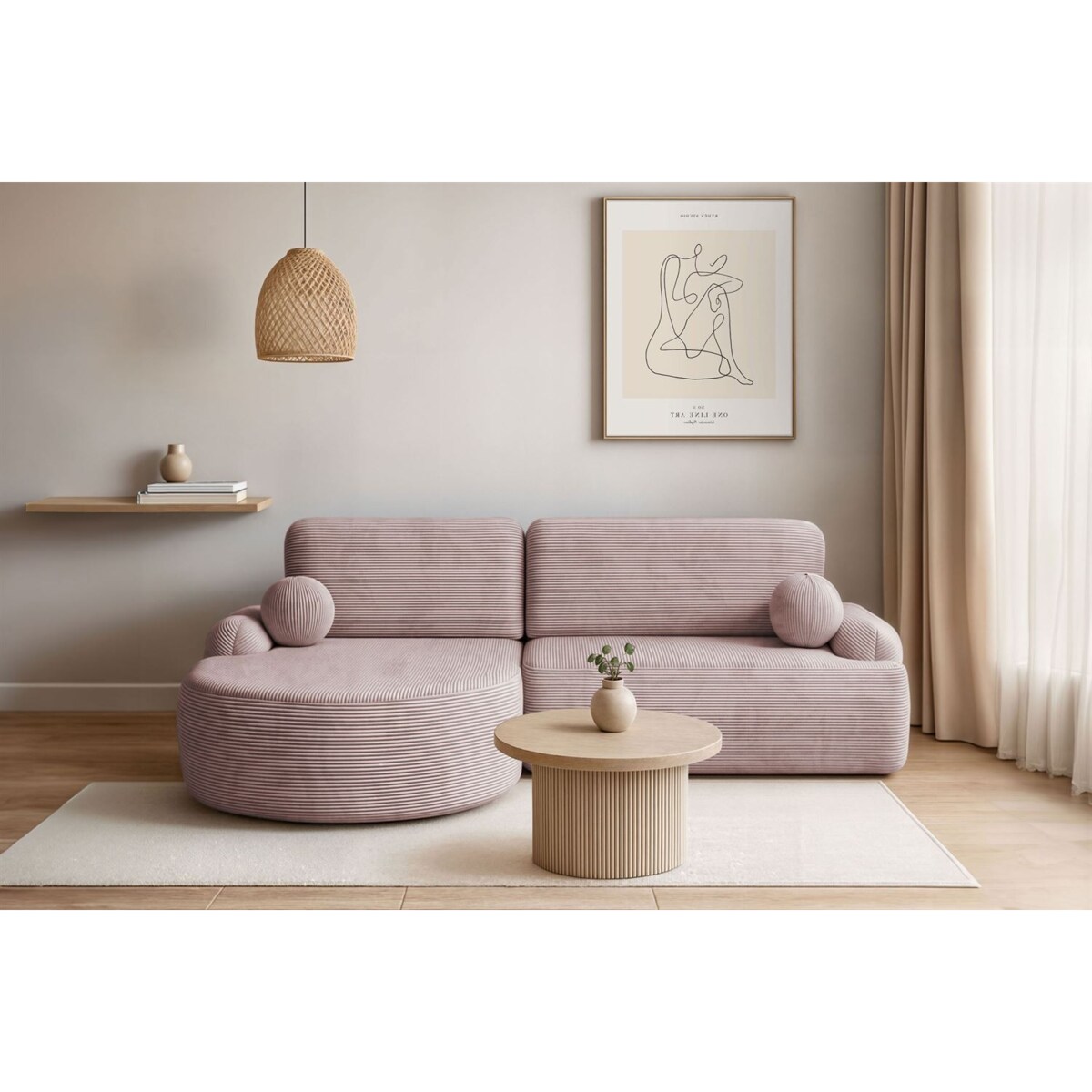 Zaokrąglony narożnik CLEO II z funkcją spania, wersja lewa, Poso 145