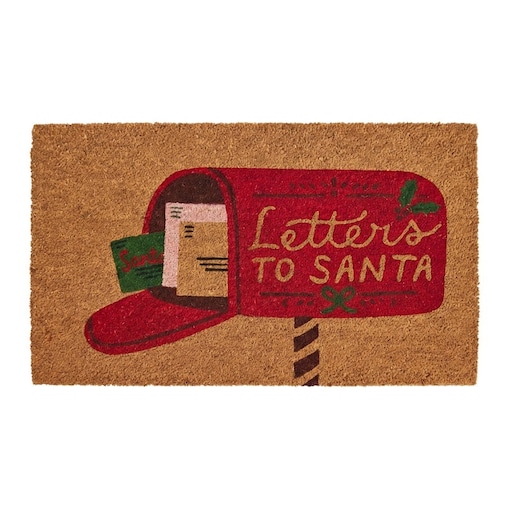 Wycieraczka wejściowa, kokosowa, Letters to Santa, 45x75 cm