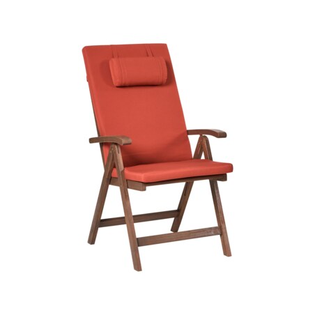 Zestaw ogrodowy dla 6 osób AMANTEA PREMIUM Drewno akacjowe Czerwony