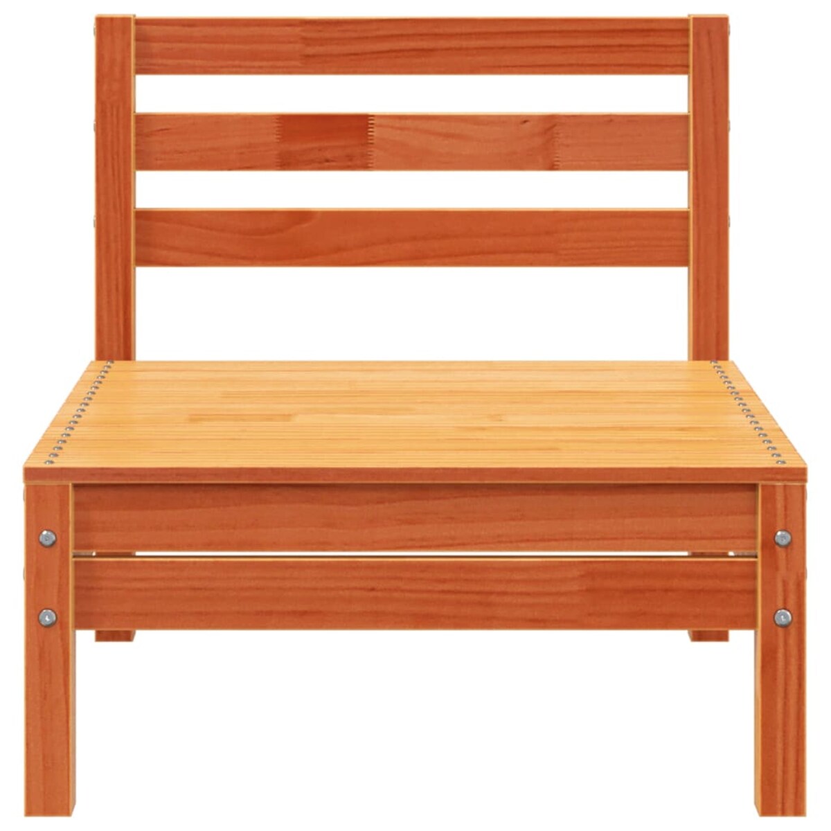 vidaXL Sofa ogrodowa z podnóżkiem, 3-os., woskowy brąz, lita sosna