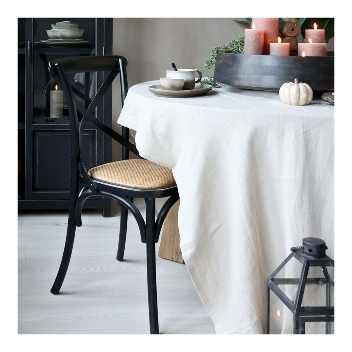 Krzesło drewno kauczukowe retro czarne Chic 2 szt.