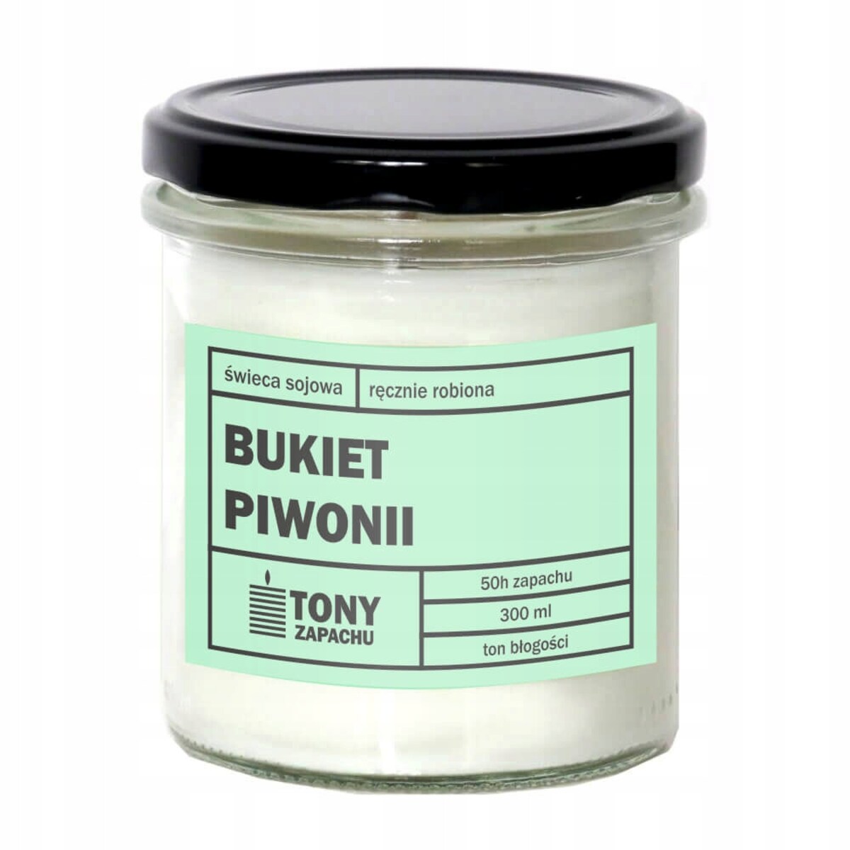 Naturalna ręcznie robiona świeca sojowa zapachowa w szkle BUKIET PIWONII 50h palenia 300ml - prezent upominek dla kobiety mamy dziewczyny żony babci niej