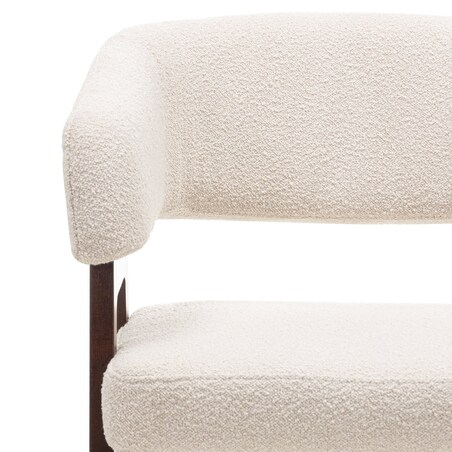Krzesło tapicerowane, bouclé, jasnobeżowe/orzech Coba