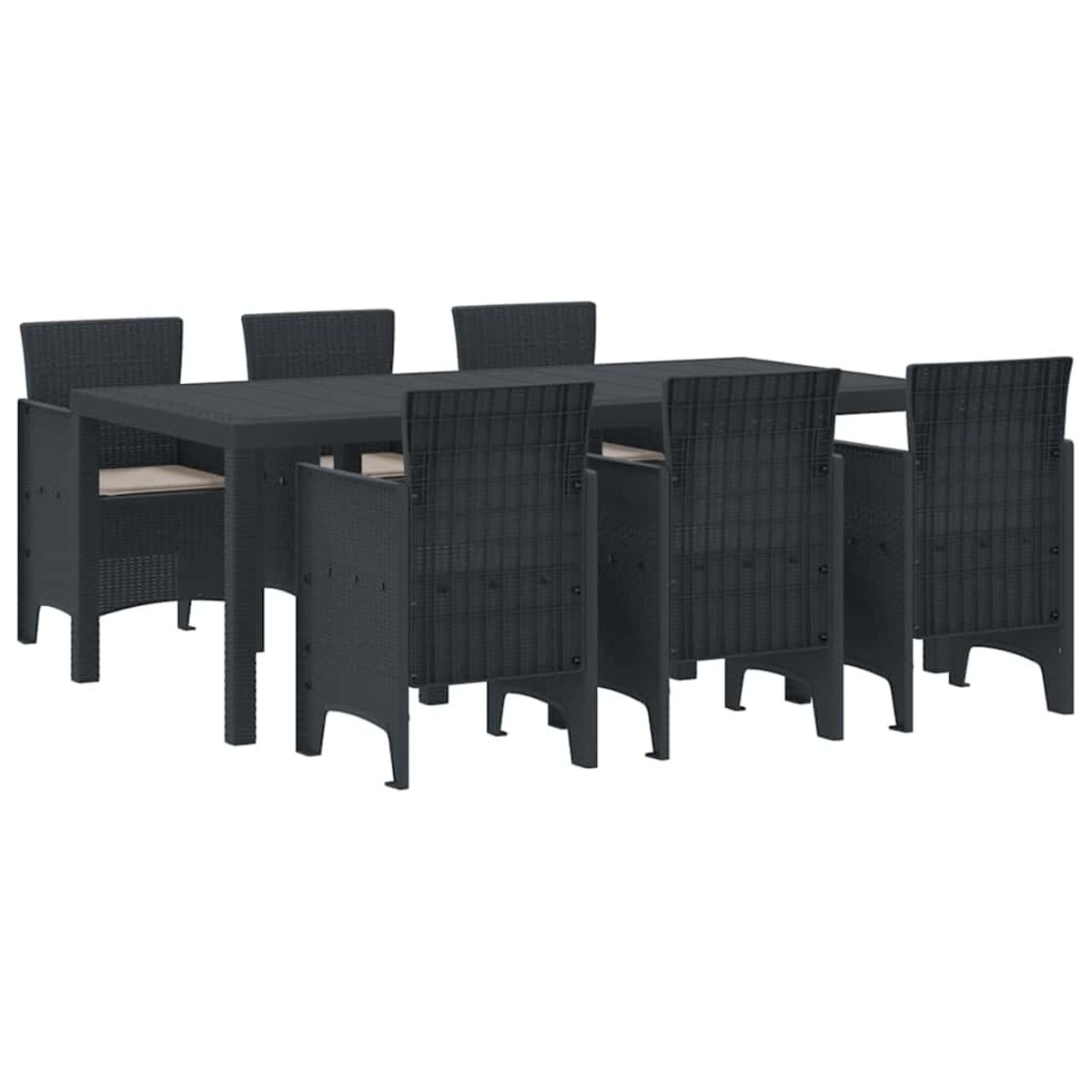 vidaXL Zestaw do jadalni w ogrodzie 7 pcs Antracyt Rattan Polt