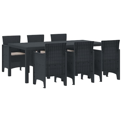 vidaXL Zestaw do jadalni w ogrodzie 7 pcs Antracyt Rattan Polt