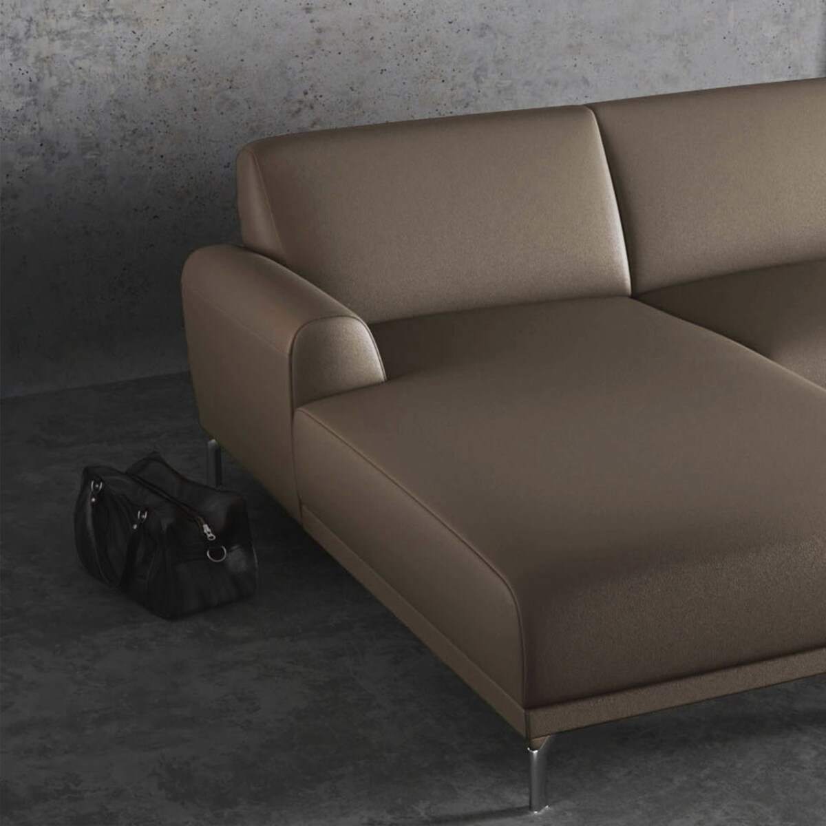 Sofa narożna Puzo brązowa