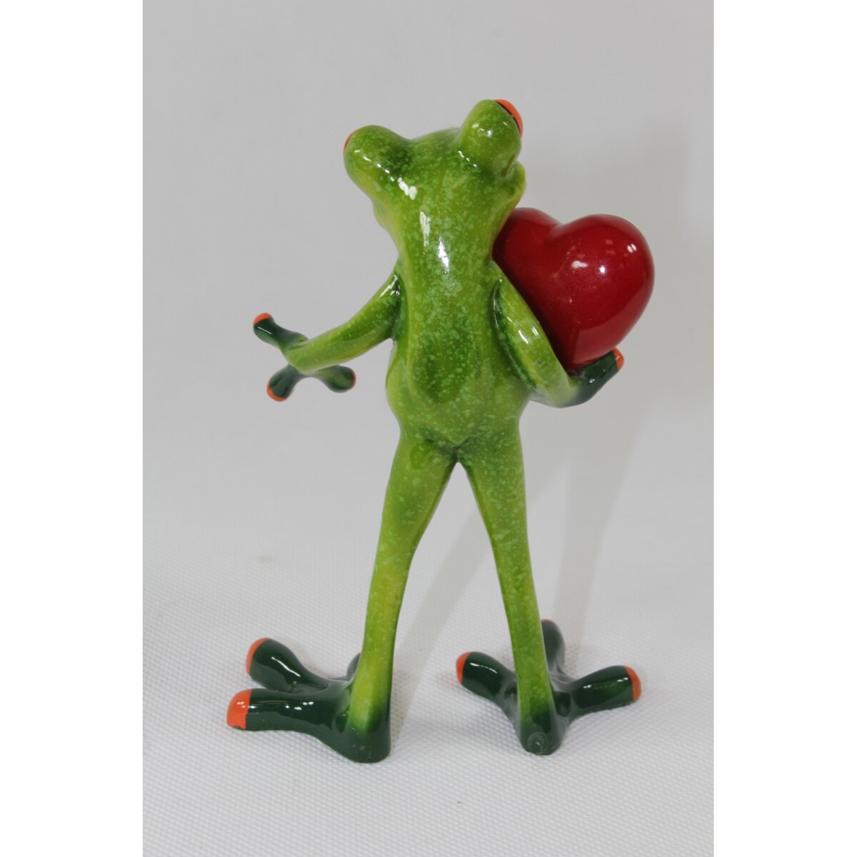 Dekoracja - zielona żabka 14,5x9,5x6 cm RANE Walenty z sercem