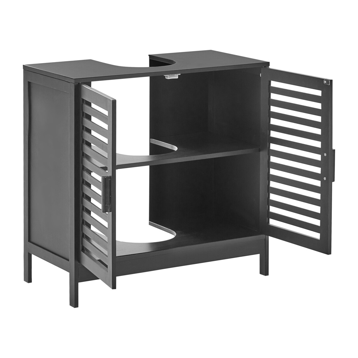 Szafka łazienkowa pod umywalkę MISSOULA Bambus 60 cm Czarny