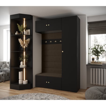 Garderoba do przedpokoju INOVA 2 Z19 czarny+złoty+manila04