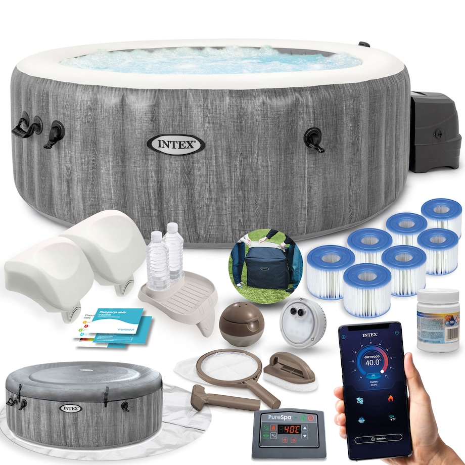 SPA ogrodowe dmuchane basen 4os. hydromasaż Intex 28440 zestaw