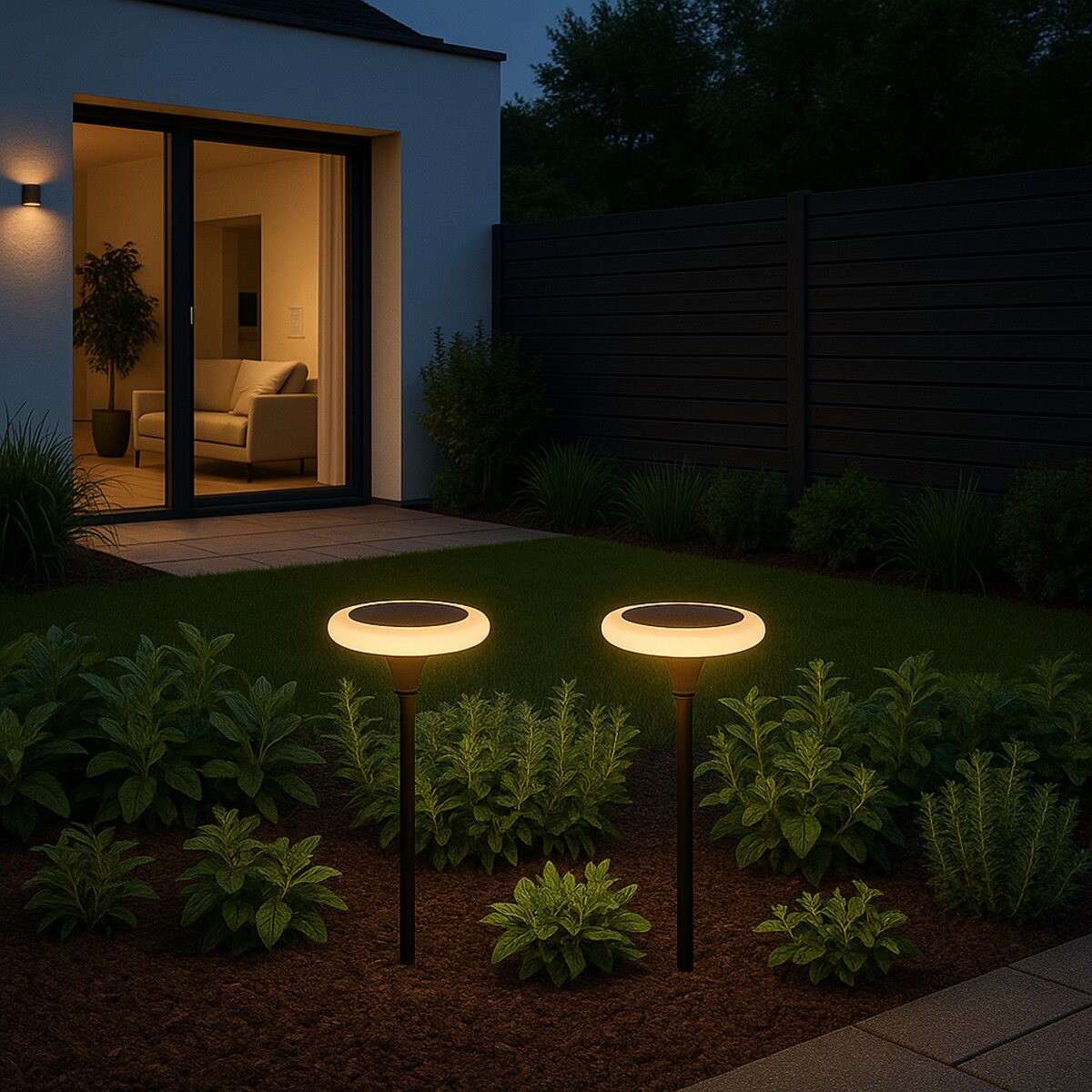 2X Lampa Solarna Led Wbijana Do Ogrodu Dekoracja Ogrodowa Czujnik Zmierzchu