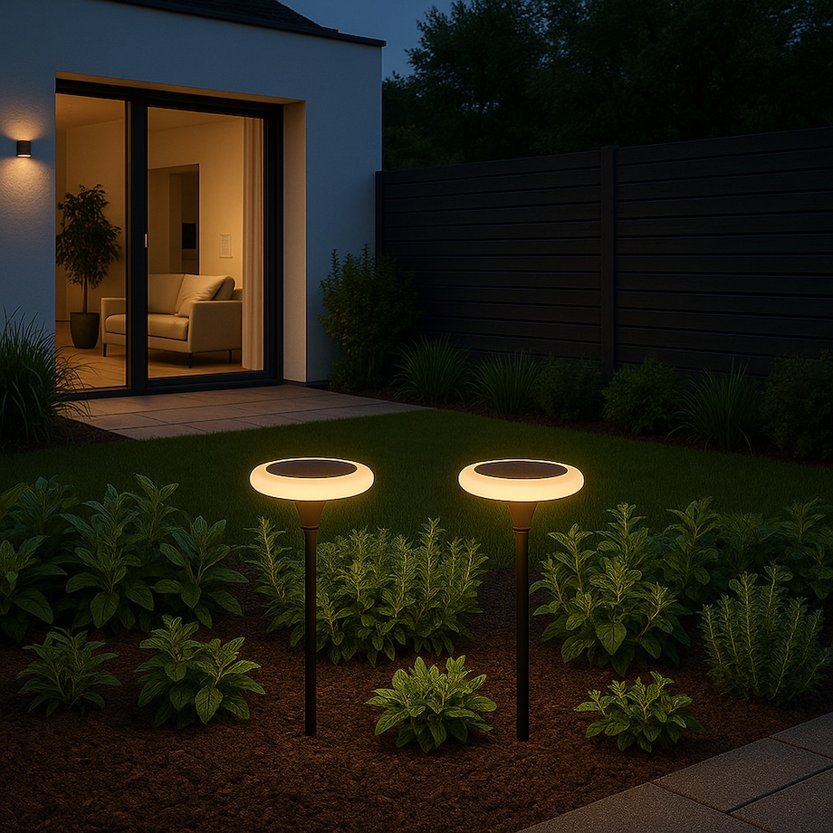 2X Lampa Solarna Led Wbijana Do Ogrodu Dekoracja Ogrodowa Czujnik Zmierzchu