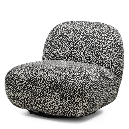 Fotel obrotowy 73x85x85 cm TENNO-2 biało-czarny żakard