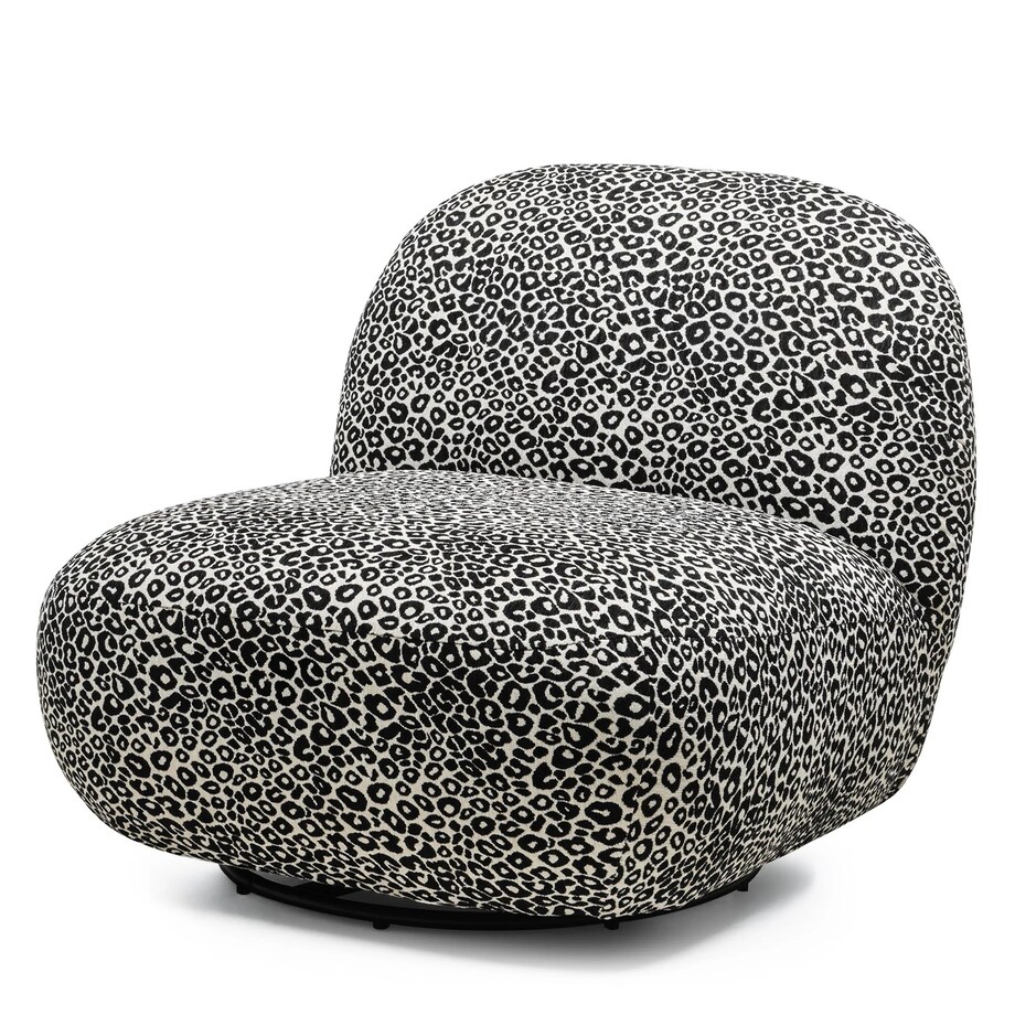 Fotel obrotowy 73x85x85 cm TENNO-2 biało-czarny żakard