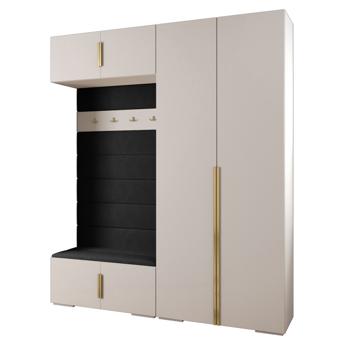 Garderoba do przedpokoju INOVA 1 Z18 biały+złoty+manila18