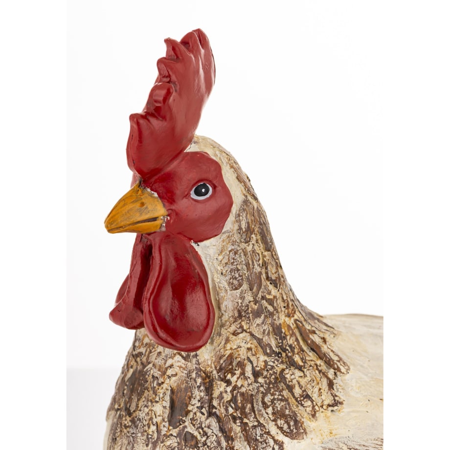 Dekoracja - kogut biało-brązowy 26x15x19 cm COQ